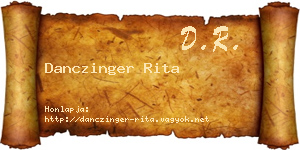 Danczinger Rita névjegykártya